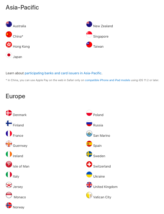 Apple Pay Markets